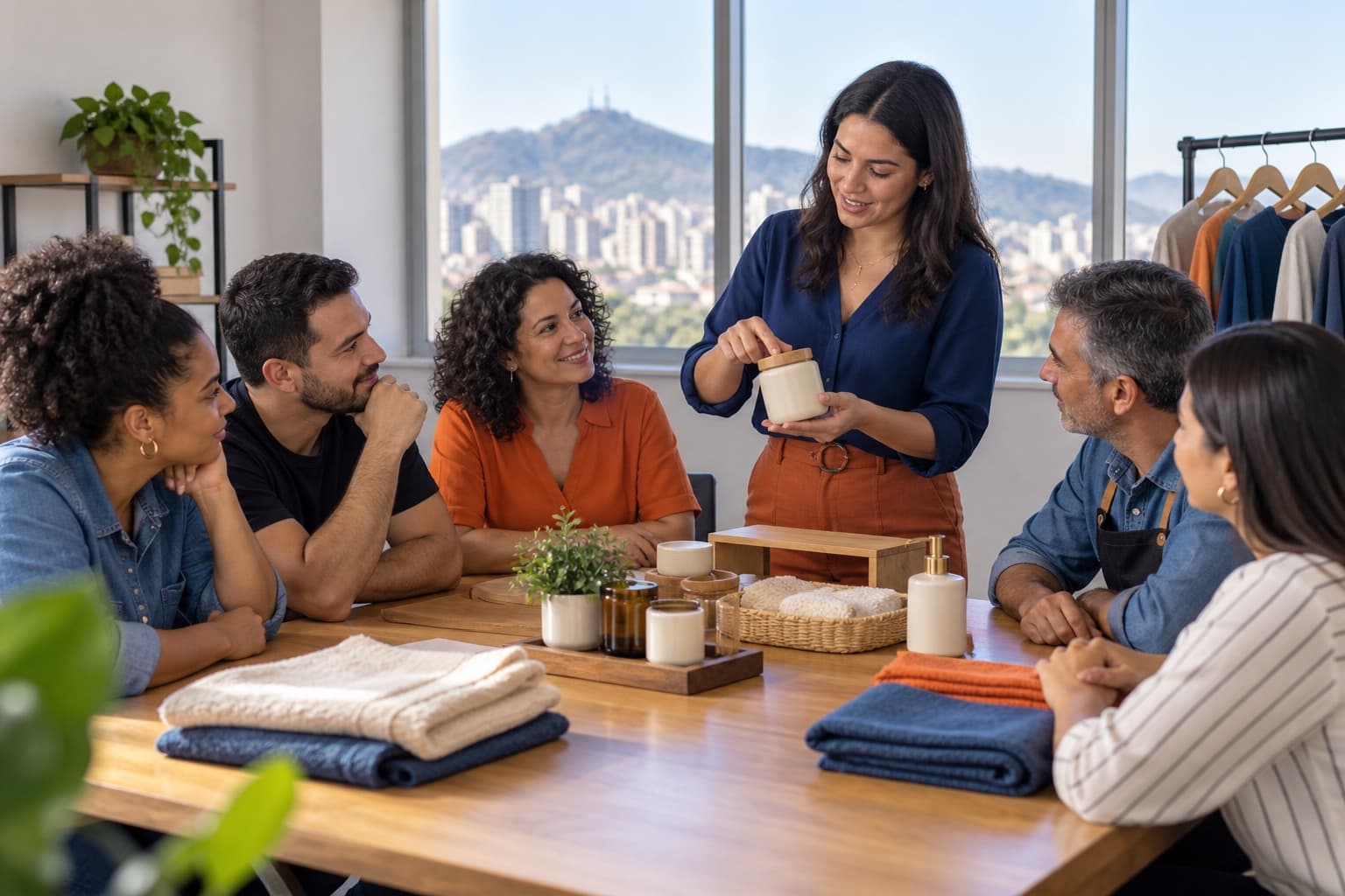Participantes conversam durante o intervalo